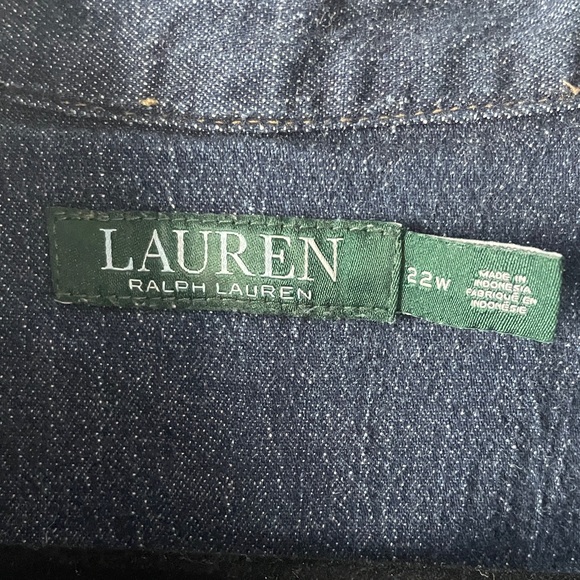 Lauren Ralph Lauren 22W Blue Denim Jacket with Gold Buttons - Picture 2 of 8